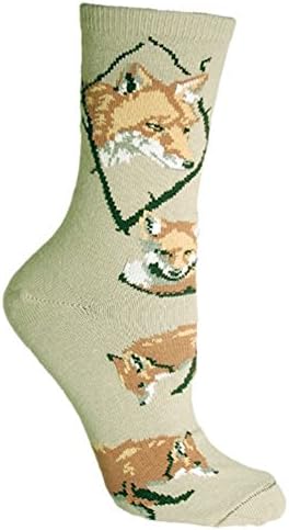 Novelty Adult Socks by Wheel House Designs USA Made (Adult 9-11, Red Fox Stone)