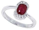 0.85Ct Genuine Ruby and Diamond Ring in 14Kt White Gold-8