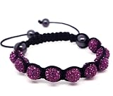 Watch&Jewellery Online Shop Ranking 195. Nambeads © DEEP PURPLE Swarovski Crystal Bead SHAMBALLA BRACELET with 9 Iced out Disco ball beads covered in crystals and 4 highly polished Hematite beads. Beautiful handmade high quality Celebrity Fashion bracelet. Check our range of colours.