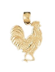 Dazzlers Solid 14k Gold Rooster Charm Pendant Available in three colors from jewelsberry (weights: 1.6 grams only)
