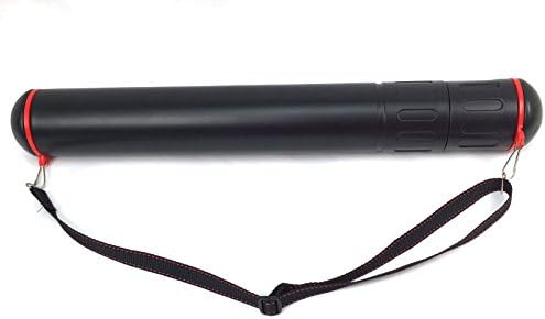 Nozlen Small Expandable Art Tube, Black Plastic with Shoulder Strap Expands 20" - 33" long with 2.5" diameter, Model DT2001