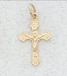 14 Kt Gold Religious Medals - Crucifix - Fleur De Lis - In a Premium Black Box