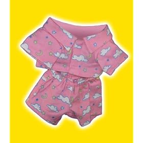 Flannel Pink Cloud PJs Clothes Fits 12″ Snuggl’ems, 8″ – 10″ Stuffed Animal Kits & Most Webkinz & Shining Star Animals