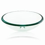 Decolav 1119T-TNG 17-Inch Round Tempered Transparent Natural Glass Vessel