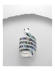 Snake Shell Ring In 92.5 Sterling Silver