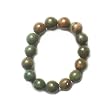 Unakite Gemstone Beads Stretch Ring, 4mm Beads