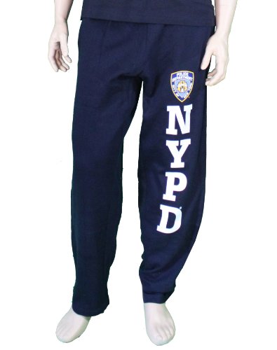 NYPD Mens Sweatpants Training Pants Licensed Police Navy Blue