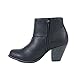 Reneeze BABA-03 Women's Stacked Heel, Zip, Ankle Fashion Booties - BLACK