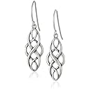 Sterling Silver Oxidized Celtic Design Oval Dangle Earrings