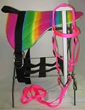 Pony Bareback Saddle - Neon Stripe
