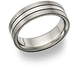 Black Titanium Wedding Band Ring