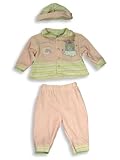 Beyond Basics Kids - Newborn Baby Girls Long Sleeved Velour Pant Set with Matching Cap, Pink