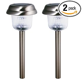 Paradise Solar Post Lights, 2 Pack, Stainless Steel  #GL23710SS2