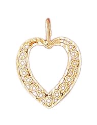 Dazzlers Solid 14k Gold Heart Charm Pendant Available in three colors from jewelsberry (weights: 1.3 grams only)