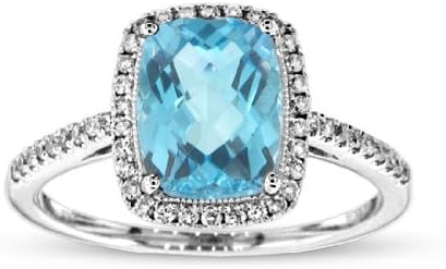 2.98cttw Diamond and Blue Topaz Fashion Ring in 14k White Gold - 5