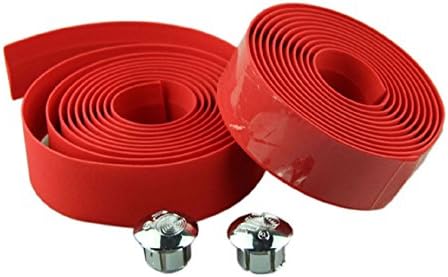 ABC® Bicycle Non-slip Handle Belt Bike Handlebar Tape Wrap 1pair with 2 Bar Plug (Red)