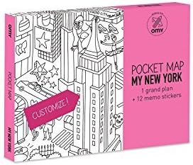 Oh my [OMY] from France! Paint picture pocket map (size W52 E~ H38cm) EE New York EE POCKET MAP NEW YORK OM-401