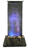 Tranquil Gardens Slate and Glass LED Lighted Indoor/Outdoor Fountain - 37