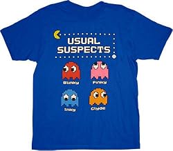 Pac-Man Usual Suspects Ghosts Blue Tee T-shirt