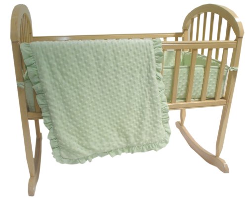 American Baby Company Heavenly Soft Minky Dot 3 Piece Cradle Set - Celery