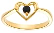 Yellow Gold Overlay Sterling Silver Sapphire Heart Ring
