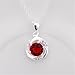 NYKKOLA Jewellery Hot Fashion Silver Beautiful Crystal Ruby Pendant Necklace