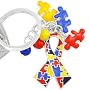 Autism Awareness Puzzle Piece Ribbon Charms Keychain