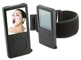 i-nique Tuff-Luv Slim Silicone skin cover case : Colour (Black) for Microsoft Zune 4GB / 8GB + Screen protection & Armband