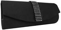 Satin Clutch Tasche Abendtasche, schwarz