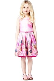 Autograph Pure Cotton Scenery Print Dress with Belt