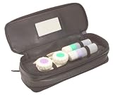 Buxton Black Genuine Leather Contact Lens Case and Eye Glasses Holder Travel (No Box)
