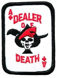 Ace of Spades Dealer of Death Card Embroidered Patch Iron-On Vietnam War Skull Emblem