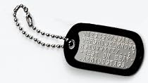 MILITARY DOG TAGS - one personalised army style dog ID tag with one short chain & silencer READ DESCRIPTION TO SEE HOW TO ADD PERSONALISATION)