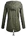 ViiViiKay Womens Cotton Anorak Lightweight Utility Parka Jackets with Drawstring OLIVE, Medium