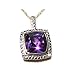 9K Yellow Gold Cushion cut Amethyst & Diamond title=