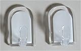 Adhesive Plastic Hooks - Clear - Set of 6 by Interdesign