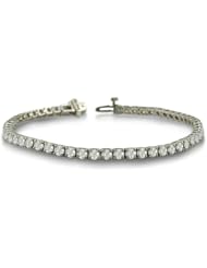 4 Carat Diamond Round Setting Tennis Bracelet in White Gold, 7 Inches
