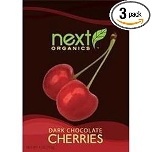 Next Organic Cherries Dark Chocolate Covered, 4-Ounce (Pack of 3)