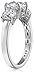 Amazon Collection Platinum-Plated Sterling Silver Round-Cut Swarovski Zirconia Three-Stone Anniversary Ring (4 cttw)