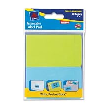 Avery Removable Label Pad, 2 x 3 Inches, Assorted Neon, 80 Labels (22017)