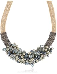Kenneth Cole New York "Woven" Bead Cluster and Chain Wrapped Collar Necklace, 19"