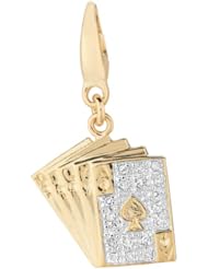 Gold over silver 0.09ct TDW Diamond Playing Cards (Charm)