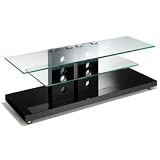 Elite PRESTIGE3742-EBY Prestige Stand with Glass Shelves And Piano Black Base For Up To 42 Screens