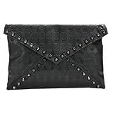 niceEshop(TM) Cool Women's Faux Leather Skull Envelope Clutch Bag/PU Totes Hobo & Shoulder Carry Bag Skull Carry Bag