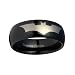 Solid Black with Laser Engraved Batman Symbol Tungsten Carbide 9mm Wedding Ring Fashion Band Size 10.5