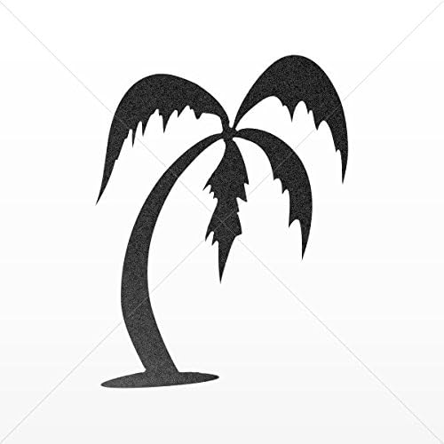 Decals Decal Coconut Tree Car door Hobbies Waterproof Racing Durable R Mettalic Black (16 X 12.1 In)