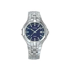 YEMA by Seiko of France Men's Silver-Tone Casual/Sport Quartz Watch with Blue Dial. Model: YM913