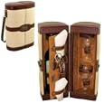 Picnic Time Aruba 1-Bottle Woven Straw/ Leatherette Wine Case w/ Wine Service For 2 (Cabana)