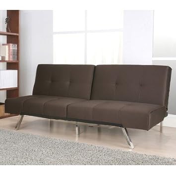 Jacksonville Futon Sleeper Sofa in Brown Fabric
