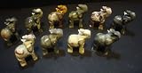 10 Piece Hand Carved Soapstone Miniature Elephant Figurines 1.5